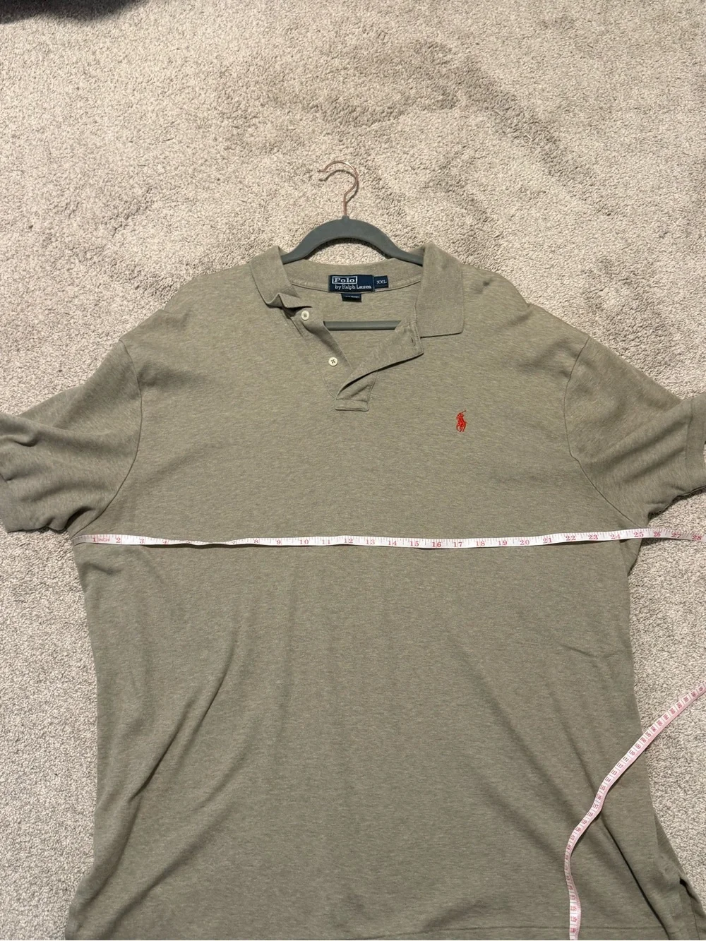 XXL Polo Ralph Lauren olive green collared short sleeve polo shirt: casual